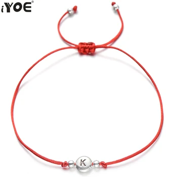 IYOE Handmade Red Thread String Rope 26 Letter Bracelet For Women Men Silver Color Initials Name Bracelets Paired Couple Jewelry
IYOE Handmade Red Thread String Rope 26 Letter Bracelet For Women Men Silver Color Initials Name Bracelets Paired Couple Jewelry