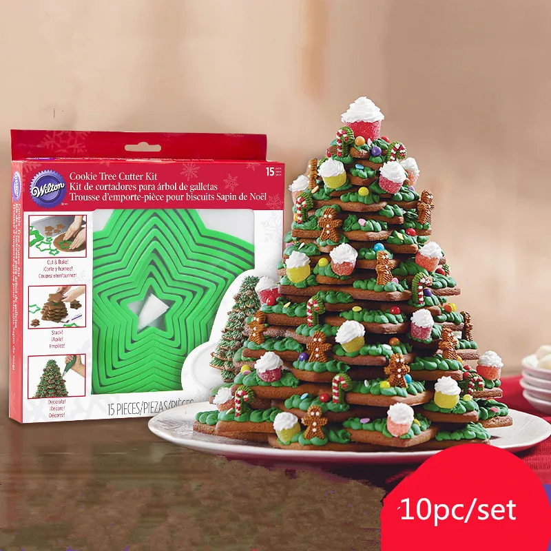 Wilton 3D Christmas tree biscuit mould 15 piece set of Cartoon Cookie Fondant Tool pastry shaper baking mould free shipping
Wilton 3D Christmas tree biscuit mould 15 piece set of Cartoon Cookie Fondant Tool pastry shaper baking mould free shipping