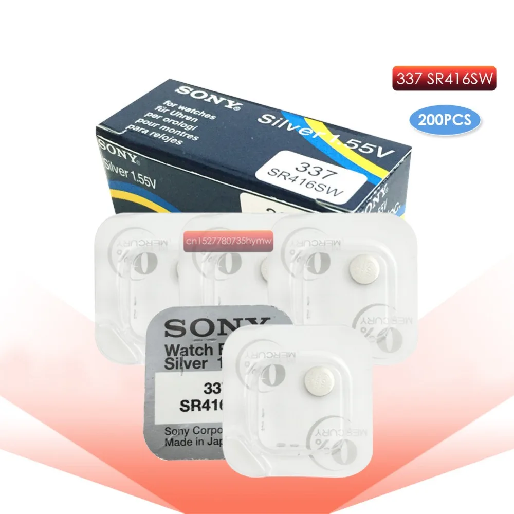 200pc Sony 337 SR416SW button cell batteries 1.55V coin Silver Oxide battery 623 D337 V337 SP337 watch battery
200pc Sony 337 SR416SW button cell batteries 1.55V coin Silver Oxide battery 623 D337 V337 SP337 watch battery