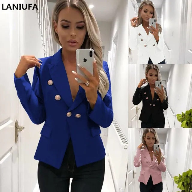 Designer Autumn Winter Blazer Jacket Women Blazer Double Breasted Metal Buttons Blazer Outer Women Casual Jacket blazer dress
Designer Autumn Winter Blazer Jacket Women Blazer Double Breasted Metal Buttons Blazer Outer Women Casual Jacket blazer dress