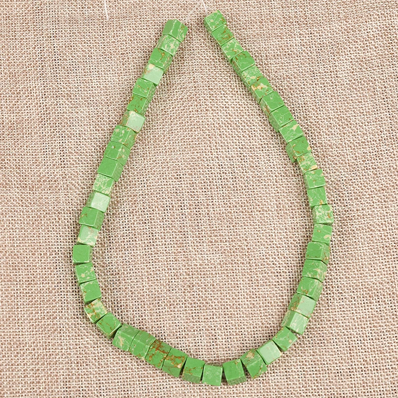 Light Green 8*8*8mm Emperor Stone Loose beads Fit Gifts Necklace Bracelet Accessories findings 15inch For Male and Female H336 | Украшения