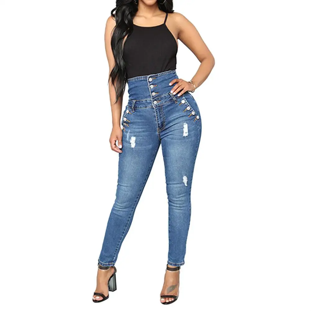Yfashion Women High Waist Single Breasted Rippe Jeans Button Sexy Distressed Slim Fit Pencil Jeans Fashion Denim Pants Trousers
Yfashion Women High Waist Single Breasted Rippe Jeans Button Sexy Distressed Slim Fit Pencil Jeans Fashion Denim Pants Trousers