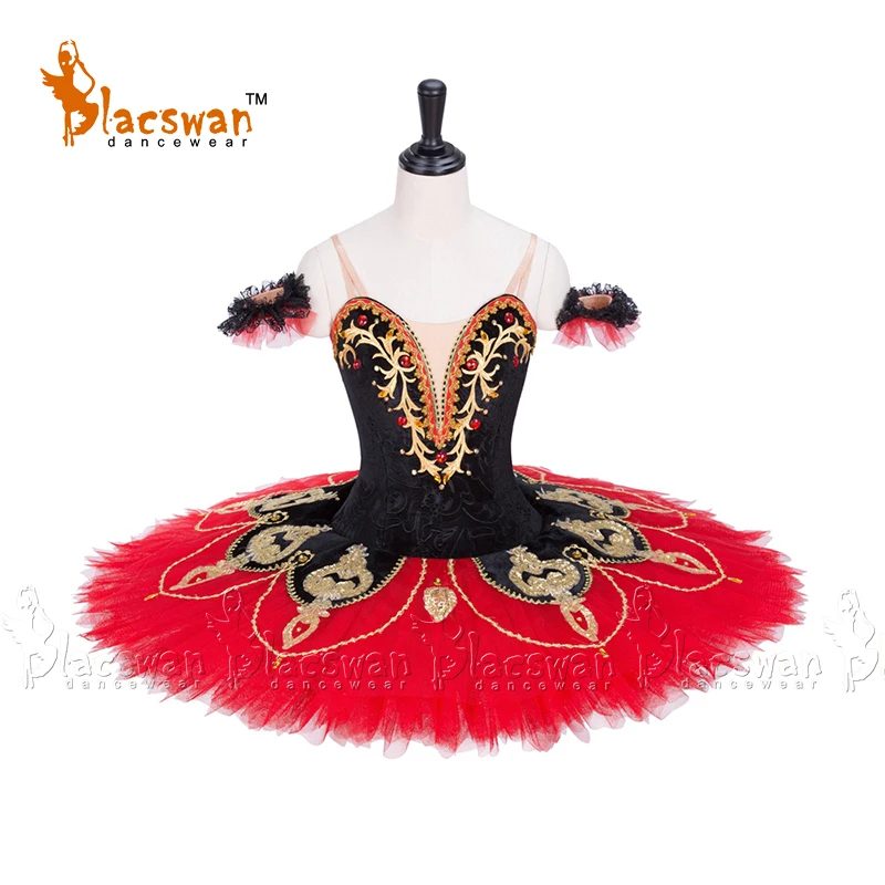 

Red and Black Spanish Style Don Quixote Kitri Variation Ballet Costume Professional Pancake Tutu BT665