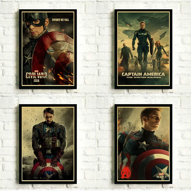 Marvel Movie Captain America Poster Superhero The Avengers Movie Art Painting Poster Kraft Paper Print Wall Home Decor
Marvel Movie Captain America Poster Superhero The Avengers Movie Art Painting Poster Kraft Paper Print Wall Home Decor