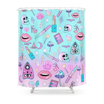 Girly Pastel Goth Witch Pattern Shower Curtain Set Waterproof Fabric Bath Curtain For Bathroom With Non-slip Floor Mat
Girly Pastel Goth Witch Pattern Shower Curtain Set Waterproof Fabric Bath Curtain For Bathroom With Non-slip Floor Mat