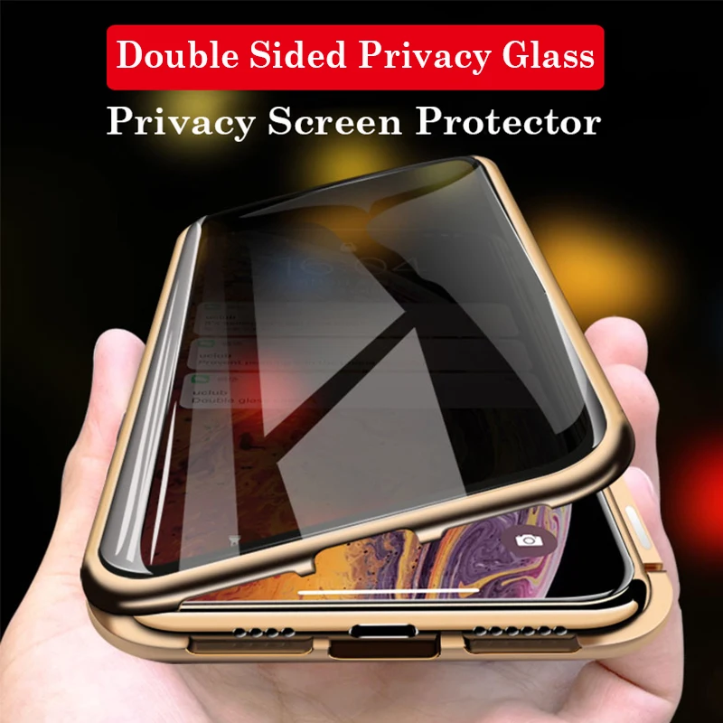 360 Magnetic Privacy Screen Phone Case For iPhone 11 11 Pro MAX XS XR XS Aluminum Metal Bumper For iPhone 7 8 Plus Glass Case
360 Magnetic Privacy Screen Phone Case For iPhone 11 11 Pro MAX XS XR XS Aluminum Metal Bumper For iPhone 7 8 Plus Glass Case