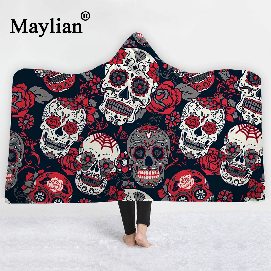 Skull bird lion Hooded Blanket Sherpa Fleece Ocean Blue Wearable plush Throw Blanket on Bed Sofa Thick warm B81
Skull bird lion Hooded Blanket Sherpa Fleece Ocean Blue Wearable plush Throw Blanket on Bed Sofa Thick warm B81