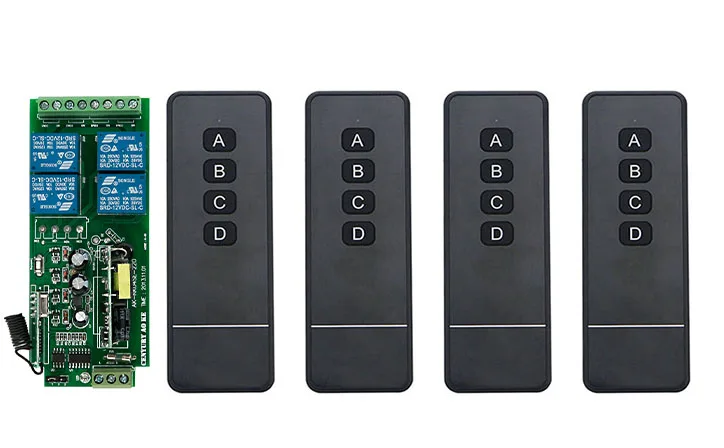 AC85v~250V 110V 220V 4CH RF Wireless Remote Control Relay Switch Security System Garage Doors, Electric Doors/window /lamp
AC85v~250V 110V 220V 4CH RF Wireless Remote Control Relay Switch Security System Garage Doors, Electric Doors/window /lamp