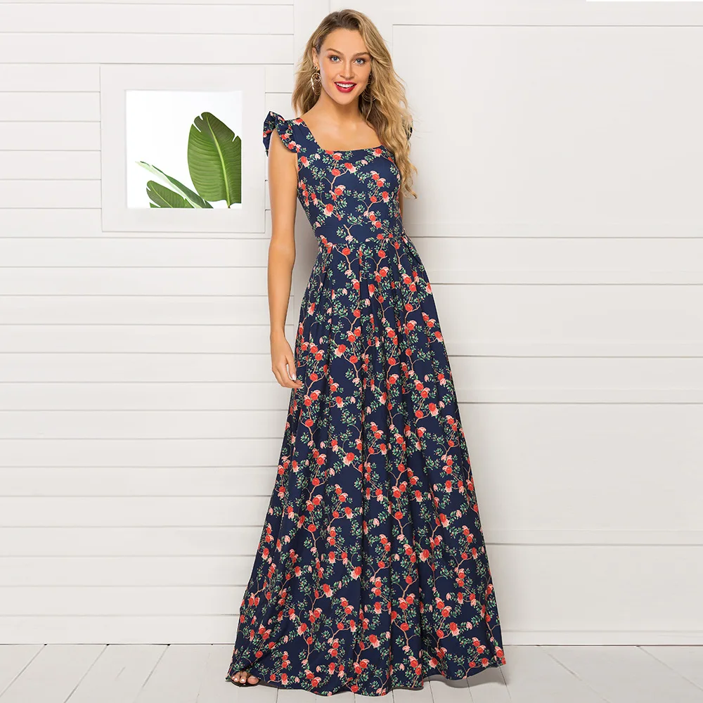 Print Fashion Boho Maxi Woman Dress Fashion Square Collar Vintage Beach Dresses Sleeveless Party Vestido
Print Fashion Boho Maxi Woman Dress Fashion Square Collar Vintage Beach Dresses Sleeveless Party Vestido