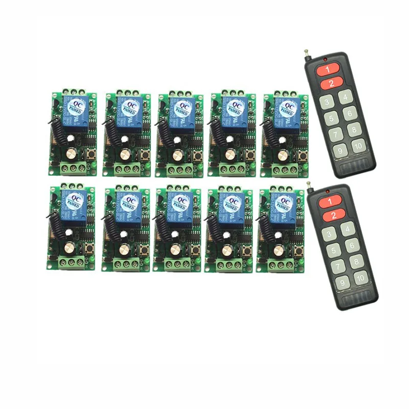 DC 9V 12V 24V 10 CH 10CH RF беспроводной переключатель системы дистанционного управления, 10CH передатчик + приемник, 315/433 MHz
DC 9V 12V 24V 10 CH 10CH RF беспроводной переключатель системы дистанционного управления, 10CH передатчик + приемник, 315/433 MHz