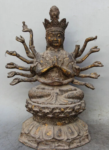 JP S0524 14" Old Ancient Tibet Buddhism Bronze 18 Hands Maha Cundi Mother Buddha Statue (B0328)
JP S0524 14" Old Ancient Tibet Buddhism Bronze 18 Hands Maha Cundi Mother Buddha Statue (B0328)