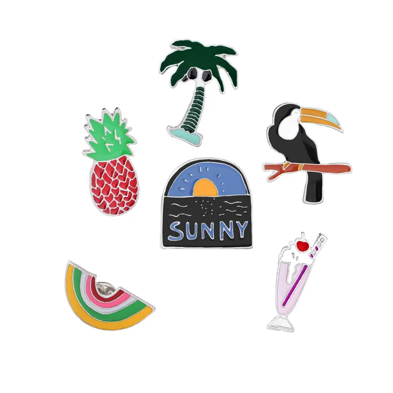 Cartoon Toucan Coco Bird Pineapple Tree Ice Cream Rainbow Sea Sunny Brooch Enamel Pin Button Pins Shirt Badge Jewelry Collection
Cartoon Toucan Coco Bird Pineapple Tree Ice Cream Rainbow Sea Sunny Brooch Enamel Pin Button Pins Shirt Badge Jewelry Collection