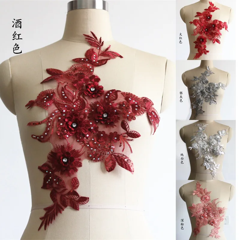1Pc 44X33CM Red Gray Resin Crystal Stone Wedding Dress Floral Embroidery Sewing Patch Lace Applique Flower Trims DIY Craft BD314
1Pc 44X33CM Red Gray Resin Crystal Stone Wedding Dress Floral Embroidery Sewing Patch Lace Applique Flower Trims DIY Craft BD314