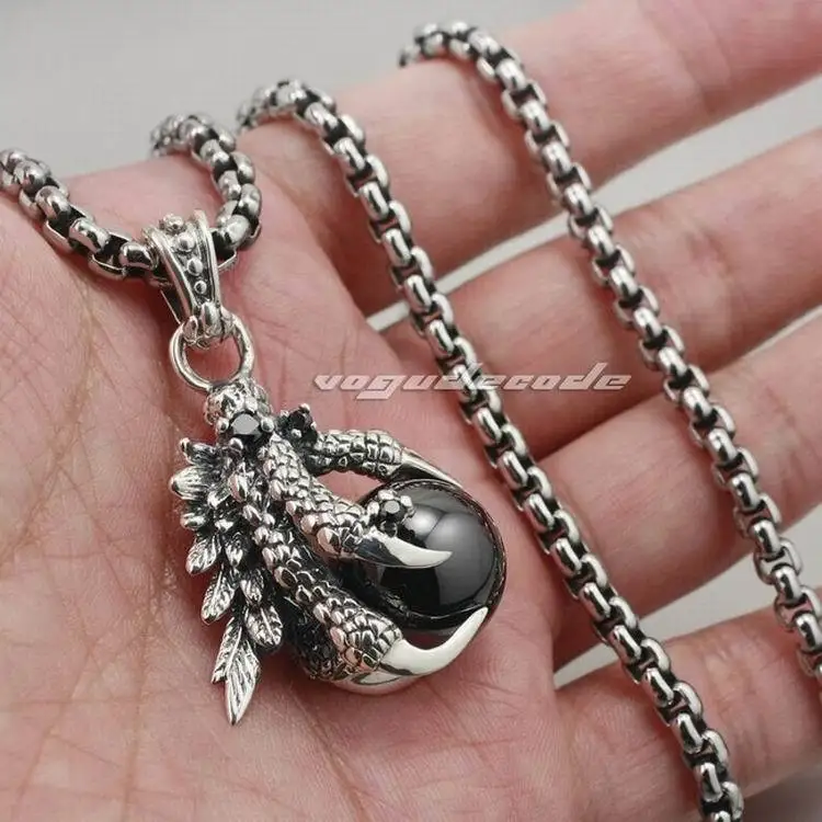 Dragon Claw & Dragon Ball 925 Sterling Silver Mens Biker Pendant 8N002(Necklace 24inch)
Dragon Claw & Dragon Ball 925 Sterling Silver Mens Biker Pendant 8N002(Necklace 24inch)