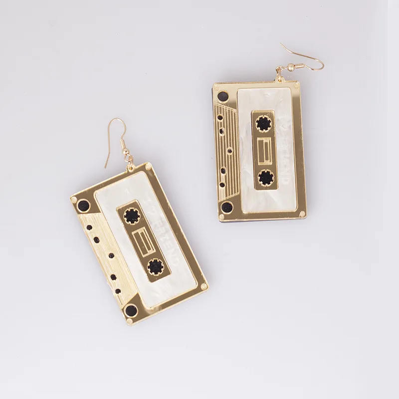 Personality Cassette Tape Dangle Earrings Acrylic Punk Funny Earrings for Women Girls
Personality Cassette Tape Dangle Earrings Acrylic Punk Funny Earrings for Women Girls