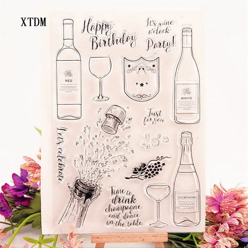 Hot selling wine bottle transparent clear stamp / silicone seal roller stamp DIY scrapbook album / card production
Hot selling wine bottle transparent clear stamp / silicone seal roller stamp DIY scrapbook album / card production