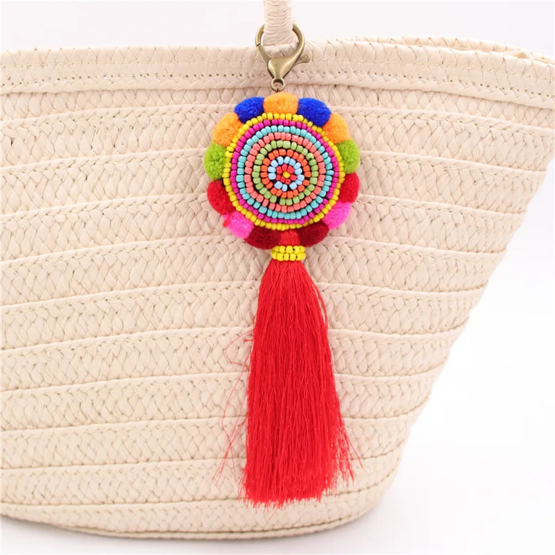 RE wholesale bohemia pompom tassel keychain trinket charm bag key ring holder women's boho handmade jewelry gift party J45
RE wholesale bohemia pompom tassel keychain trinket charm bag key ring holder women's boho handmade jewelry gift party J45