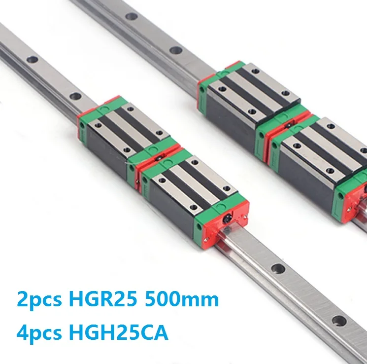 

China Made 2pcs Linear Guide Rail HGR25 -L 500MM + 4pcs HGH25CA Or HGW25CC Linear Sliding Block Carriage CNC Router Parts