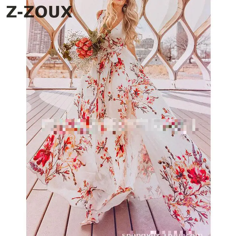 Z-ZOUX Women Dress Bohemia Maxi Dress V Neck Sleeveless Print Dresses Bow Lace Up High Waist Summer Dresses Plus Size XXL New 
Z-ZOUX Women Dress Bohemia Maxi Dress V Neck Sleeveless Print Dresses Bow Lace Up High Waist Summer Dresses Plus Size XXL New