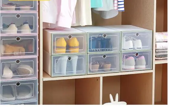 6PCS/Set Thickened flip shoes transparent Drawer Case Plastic Shoe Boxes Stackable Box storage box shoe storage organizer
6PCS/Set Thickened flip shoes transparent Drawer Case Plastic Shoe Boxes Stackable Box storage box shoe storage organizer