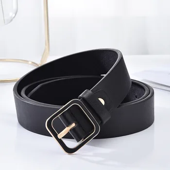 New Female Fashion Casual Square Buckle Wide Belts For Women Pinceis Jeans Belt Women's Pu Leather Gold Pin Buckle Strap Black
New Female Fashion Casual Square Buckle Wide Belts For Women Pinceis Jeans Belt Women's Pu Leather Gold Pin Buckle Strap Black