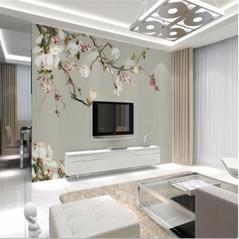 

beibehang photo wallpaper for walls 3 d TV background covering magnolia flower wall paper wall mural papel de parede para quarto