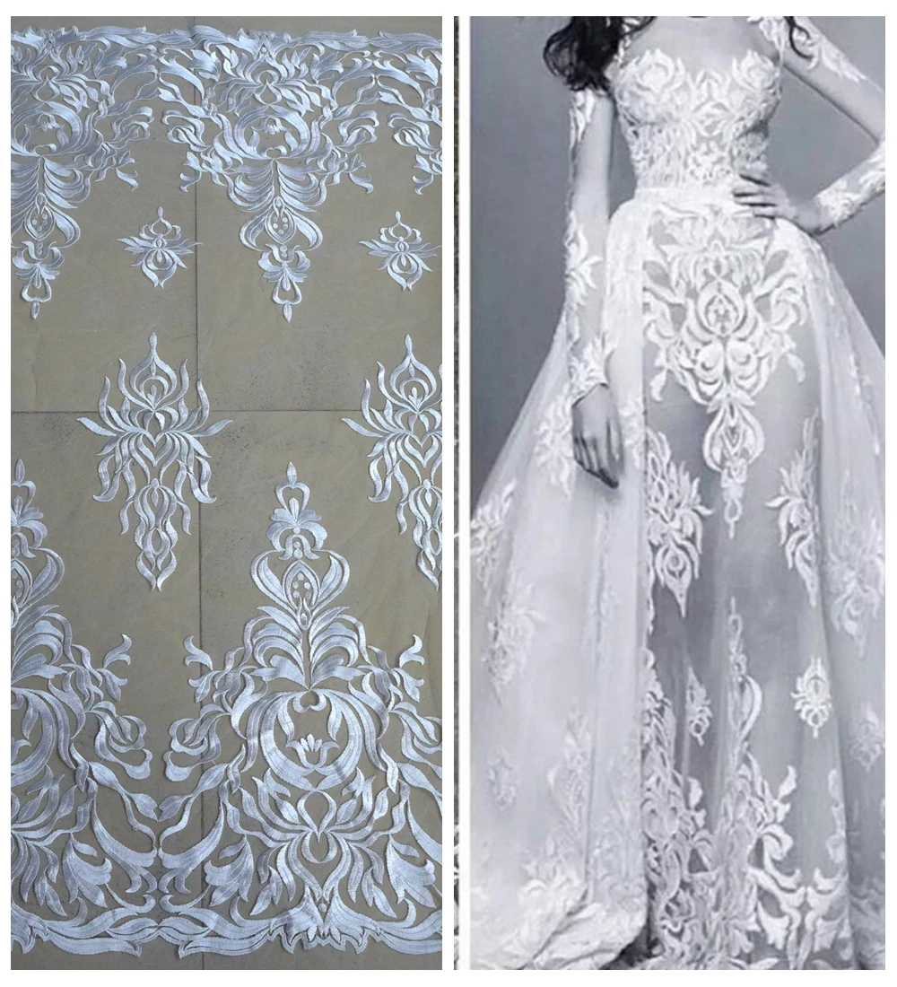 New fashion show off whites mesh embroidered wedding (bridel) dress lace fabric 51'' width yard
New fashion show off whites mesh embroidered wedding (bridel) dress lace fabric 51'' width yard
