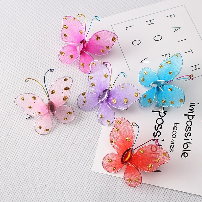 New Children Hair Accessories Cute Hairpin Beautiful Glitter Butterfly Hair Decoration Side-Knotted Clip Chiffon Baby Hair Clip
New Children Hair Accessories Cute Hairpin Beautiful Glitter Butterfly Hair Decoration Side-Knotted Clip Chiffon Baby Hair Clip