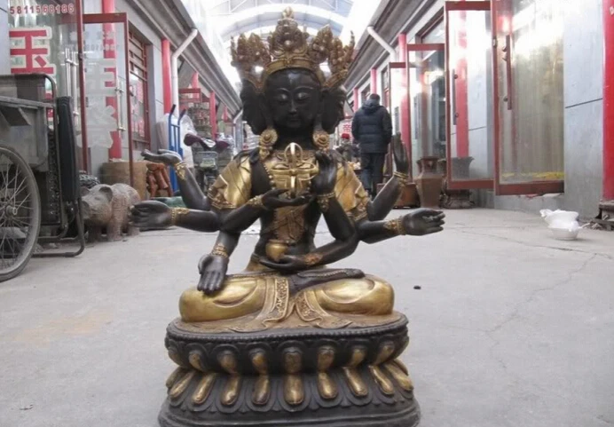 fast shipping USPS to USA S2689 Pure Bronze Three Head -Eight-armed Vasudhara Kwan-Yin Bodhisattva Buddha Statue
fast shipping USPS to USA S2689 Pure Bronze Three Head -Eight-armed Vasudhara Kwan-Yin Bodhisattva Buddha Statue