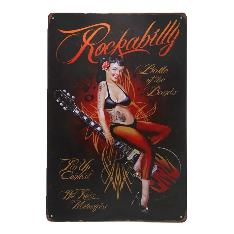 Vintage Tin Sign Rockabilly Pin up girl Lounge Bar Art Poster House Office Restaurant Bar iron Paintings
Vintage Tin Sign Rockabilly Pin up girl Lounge Bar Art Poster House Office Restaurant Bar iron Paintings