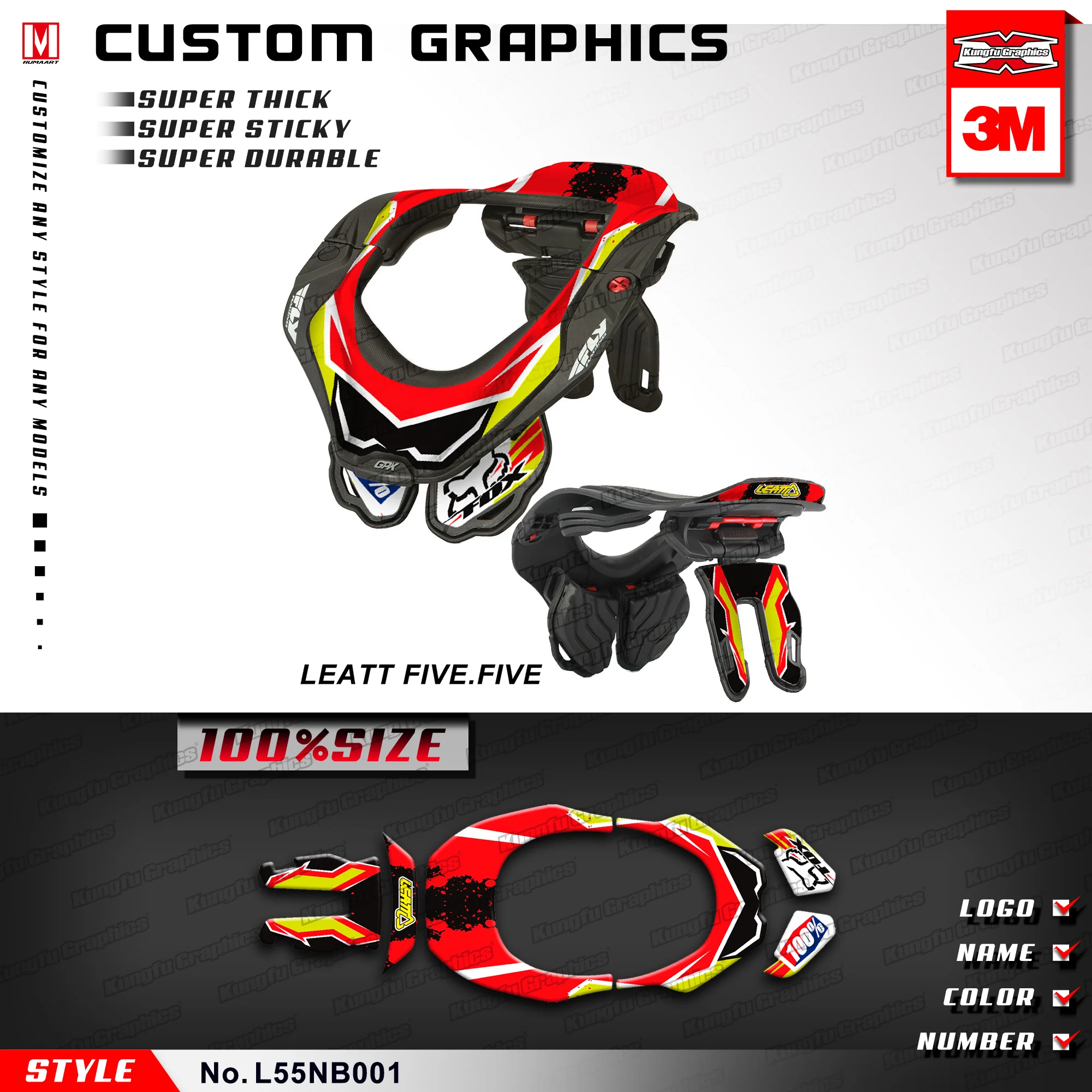 KUNGFU GRAPHICS Neck Protection Stickers MX Decals Vinyl Wrap Fit Leatt Brace 5.5 2012 2013 2014 2015 2016 (Style no. L55NB001)
KUNGFU GRAPHICS Neck Protection Stickers MX Decals Vinyl Wrap Fit Leatt Brace 5.5 2012 2013 2014 2015 2016 (Style no. L55NB001)
