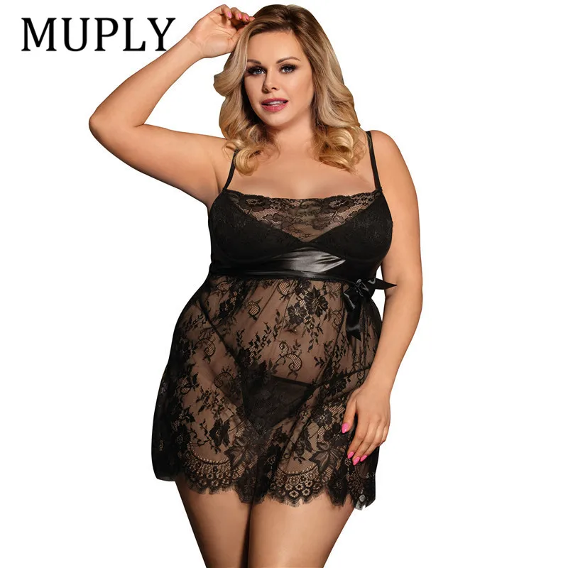 Sexy Babydoll Lingerie M-7XL Erotic Women Black Lace Plus Size Costume Sleepwear Dress Transparent Hollow-out Chemise Underwear
Sexy Babydoll Lingerie M-7XL Erotic Women Black Lace Plus Size Costume Sleepwear Dress Transparent Hollow-out Chemise Underwear