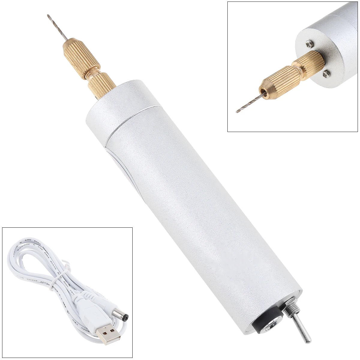 18pcs/set Mini Electric Hand Drill USB Rotary Tool Set with 0.8-1.2mm Twist Drill and 1.0-3.0mm Copper Chuck for Engraving
18pcs/set Mini Electric Hand Drill USB Rotary Tool Set with 0.8-1.2mm Twist Drill and 1.0-3.0mm Copper Chuck for Engraving