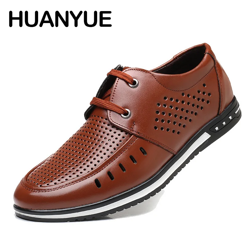 Hot Summer Men Leather Shoes Casual Breathable Flat Sandals For Men 2018 Fashion Hollow Men's Casual Shoes Low Laces Male Shoes
Hot Summer Men Leather Shoes Casual Breathable Flat Sandals For Men 2018 Fashion Hollow Men's Casual Shoes Low Laces Male Shoes