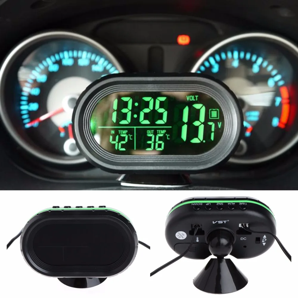 Digital Car LCD Clock Voltmeter Thermometer Battery Voltage Temprerature Monitor DC 12V-24V Freeze Alert
Digital Car LCD Clock Voltmeter Thermometer Battery Voltage Temprerature Monitor DC 12V-24V Freeze Alert