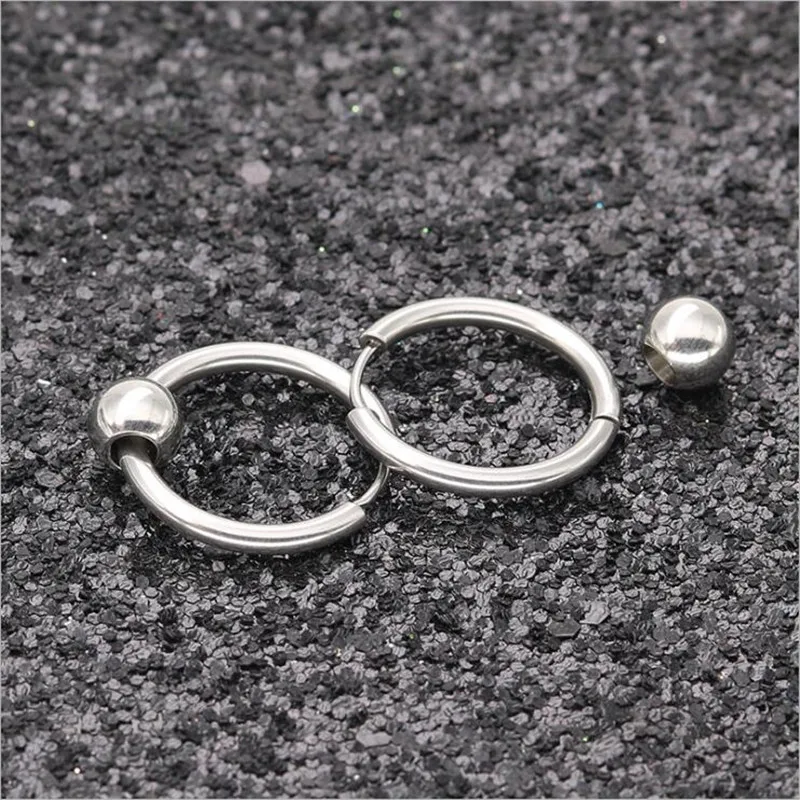 Фото HE32 Titanium Hoop Earrings Circle 16mm 316l Stainless Steel Earring IP Plating No Fade Allergy Free | Украшения и аксессуары