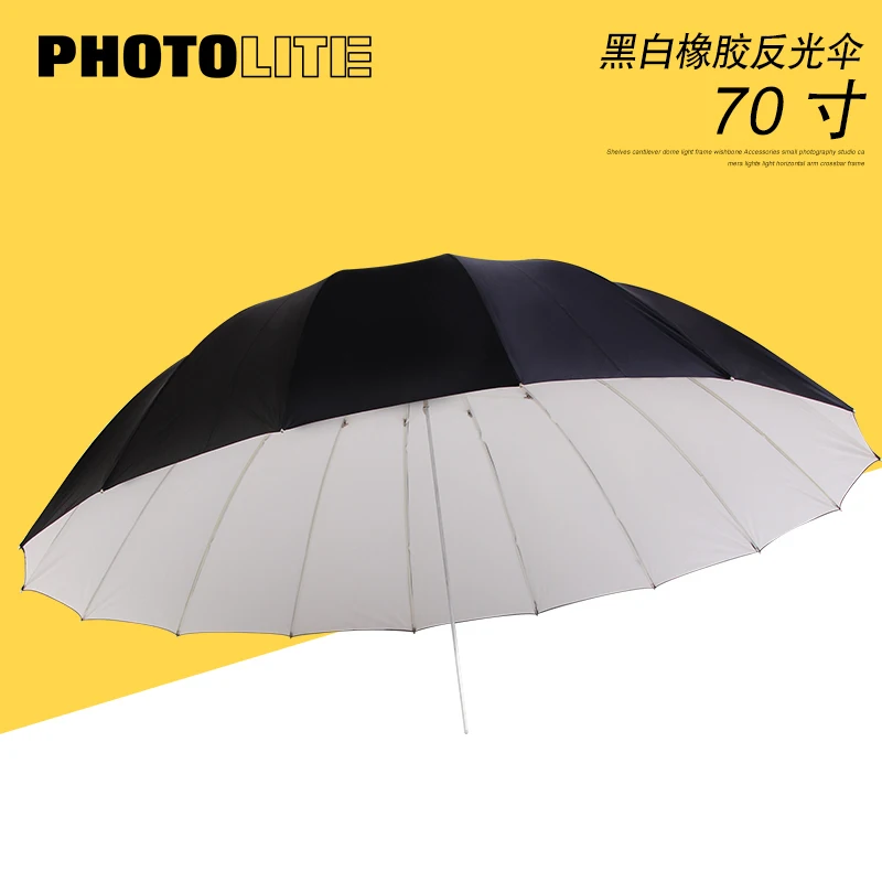 Фото Зонт-отражатель 70 дюймов черный и белый резиновый зонт-отражатель 178 см | Зонты-софтбоксы (32972409353)