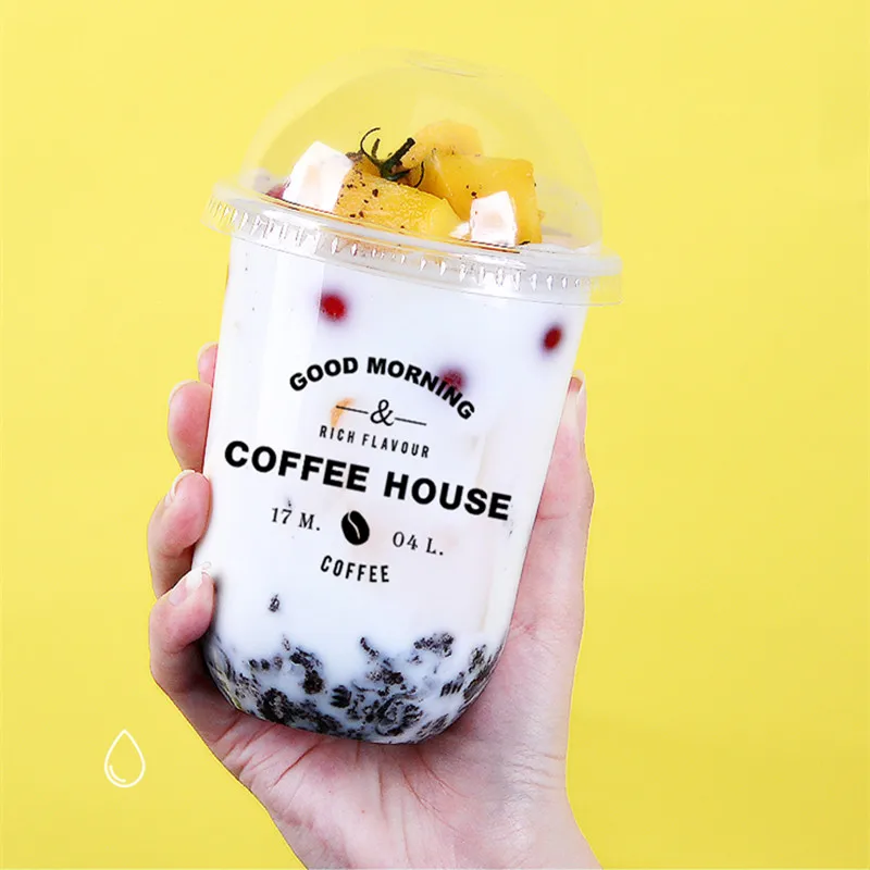 50pcs Creative English alphabet cute U type transparent disposable coffee cup 500ml juice cold drink plastic cup with lid
50pcs Creative English alphabet cute U type transparent disposable coffee cup 500ml juice cold drink plastic cup with lid