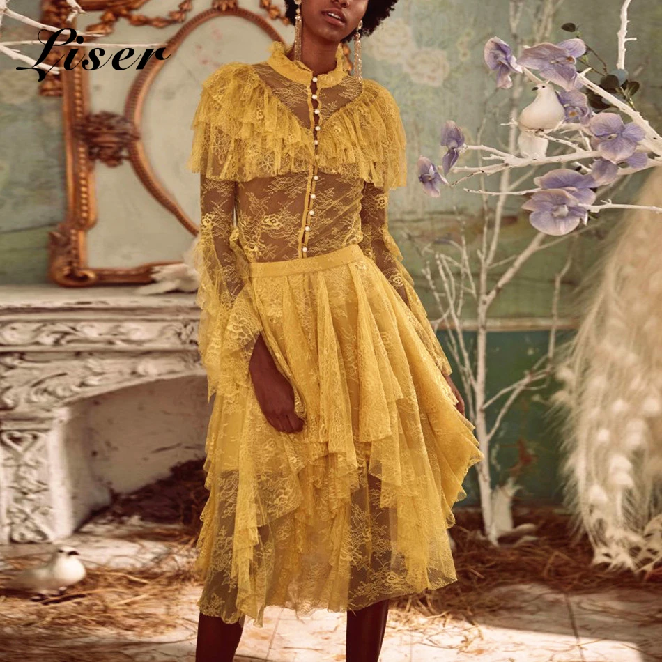 Liser 2019 New Summer Women Dress Turtleneck Lace Two Pieces Dress Sexy Bodycon Elegant Celebrity Party Yellow Dresses Vestidos
Liser 2019 New Summer Women Dress Turtleneck Lace Two Pieces Dress Sexy Bodycon Elegant Celebrity Party Yellow Dresses Vestidos