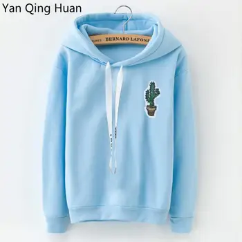 Yan Qing Huan 2019 New Winter Cute Plant Cactus Flower Print Sweatshirt Tops Pocket Cotton Casual Loose Solid Women's Hoodies
Yan Qing Huan 2019 New Winter Cute Plant Cactus Flower Print Sweatshirt Tops Pocket Cotton Casual Loose Solid Women's Hoodies