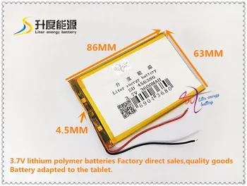 3.7V 3600mAH 456386 Polymer lithium ion / Li-ion battery for MOBILE BANK tablet pc cell phone POWER BANK
3.7V 3600mAH 456386 Polymer lithium ion / Li-ion battery for MOBILE BANK tablet pc cell phone POWER BANK