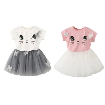 2Pcs Girls Clothes Cute Cat T-Shirts + Net Veil Tutu Skirt Baby Clothes Short Sleeve Cartoon Kitten Printed Clothing
2Pcs Girls Clothes Cute Cat T-Shirts + Net Veil Tutu Skirt Baby Clothes Short Sleeve Cartoon Kitten Printed Clothing