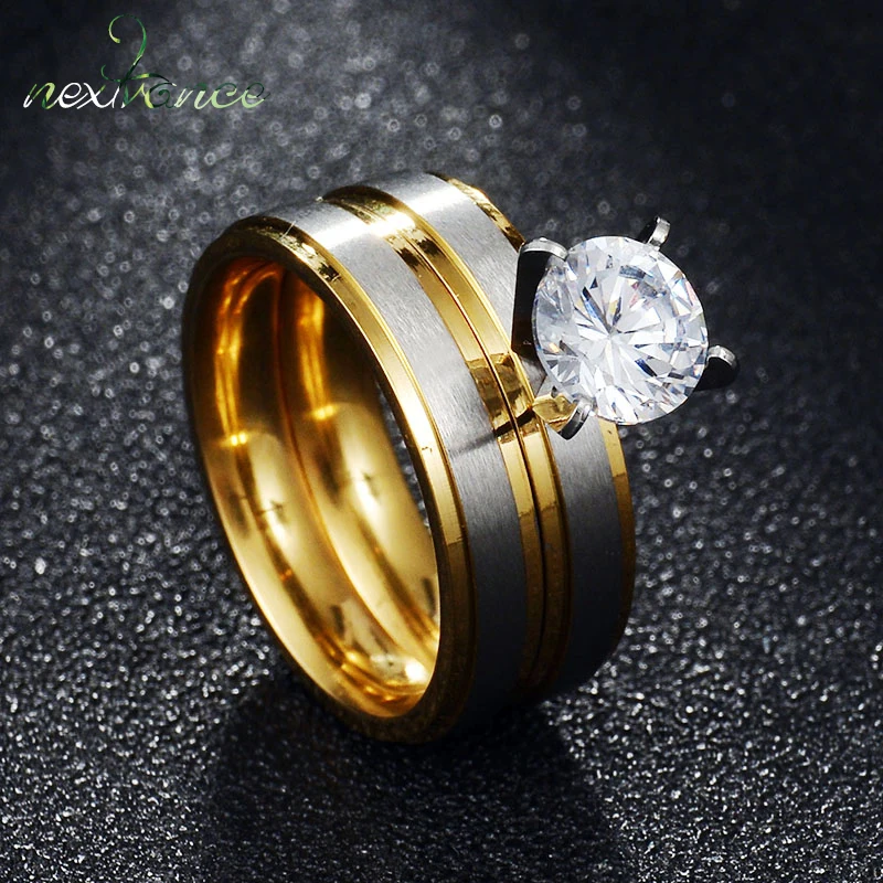 Nextvance AAA Round CZ Stone Brushed Couple Ring Gold Line Matte Wedding Band Rings For Women Men Anniversary Gift
Nextvance AAA Round CZ Stone Brushed Couple Ring Gold Line Matte Wedding Band Rings For Women Men Anniversary Gift