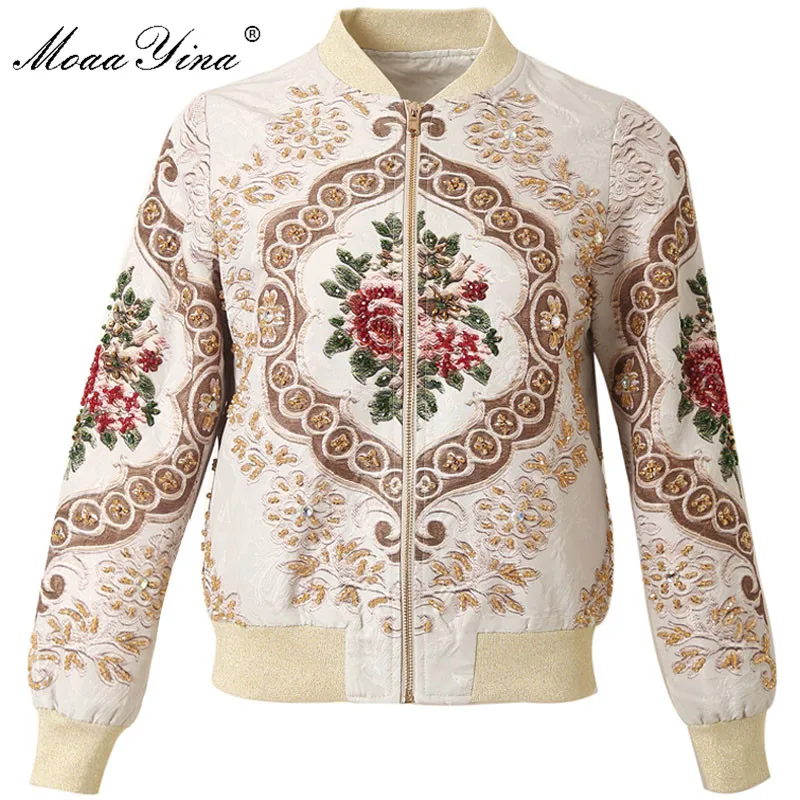 MoaaYina High Quality Fashion Jacket jacket Autumn Women Vintage Floral Beading Diamond Casual Elegant Short Jacket jacket
MoaaYina High Quality Fashion Jacket jacket Autumn Women Vintage Floral Beading Diamond Casual Elegant Short Jacket jacket