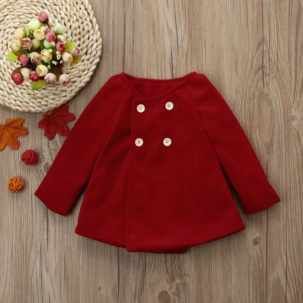Girls baby solid color cloak jacket round neck long sleeve wool coat casual button red coat Autumn winter long sleeves #Y1
Girls baby solid color cloak jacket round neck long sleeve wool coat casual button red coat Autumn winter long sleeves #Y1