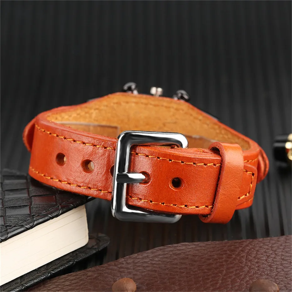 KEVIN Male Arabic Number Wrist Watch Sport Fashion Men Casual Cool Simple PU Leather Band Strap Gift Quartz Punk Rectangle Dial (6)