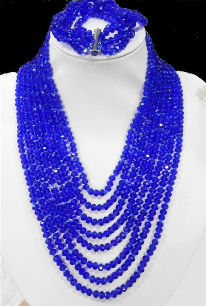 8 rows dark blue Crystal beads chain necklace 5 rows Bracelet sets ^^^@^18K GP style Fine jewe Noble Natural jade FREE SHIPPING
8 rows dark blue Crystal beads chain necklace 5 rows Bracelet sets ^^^@^18K GP style Fine jewe Noble Natural jade FREE SHIPPING