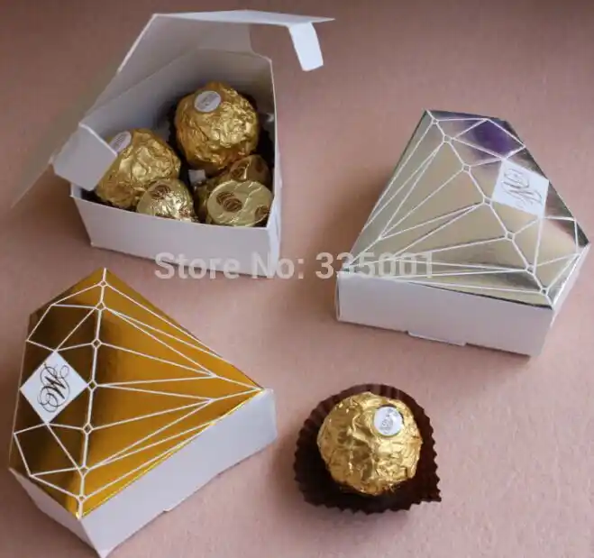 wedding party favor chocolate sweet box--diamond shaped favor