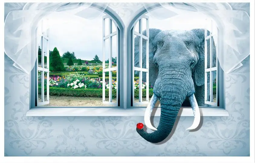 Customized 3d wallpaper 3d wall murals wallpaper 3D stereo elephant window space decorative TV background living room wallpaper
Customized 3d wallpaper 3d wall murals wallpaper 3D stereo elephant window space decorative TV background living room wallpaper