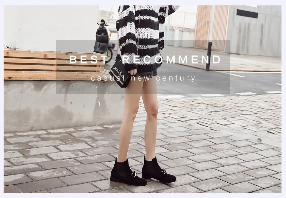 Donna-in kid suede ankle boots fashion metallic chains genuine leather women boots 1608-N5 (1-1) (1)